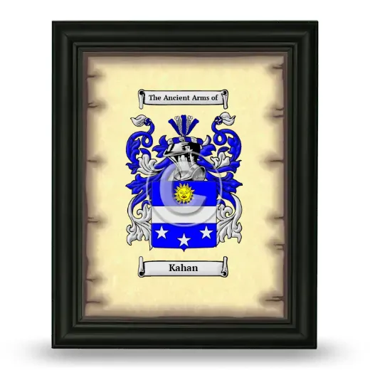Kahan Coat of Arms Framed - Black
