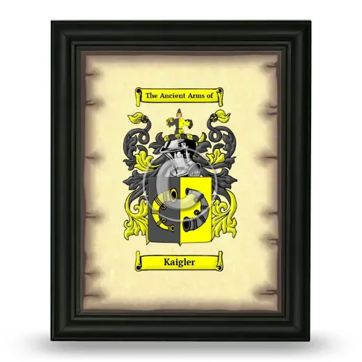 Kaigler Coat of Arms Framed - Black
