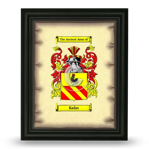 Kalas Coat of Arms Framed - Black