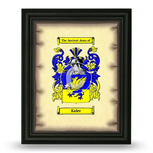 Kaler Coat of Arms Framed - Black