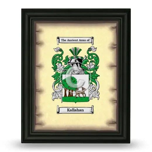 Kallahan Coat of Arms Framed - Black