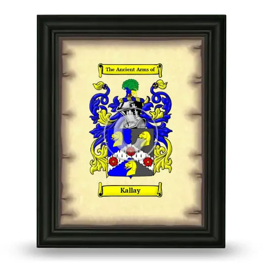 Kallay Coat of Arms Framed - Black