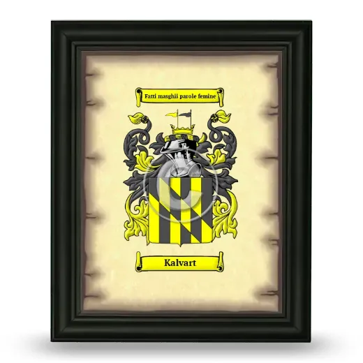 Kalvart Coat of Arms Framed - Black