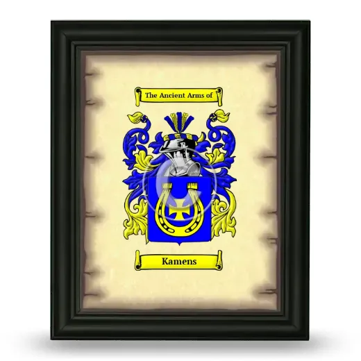 Kamens Coat of Arms Framed - Black