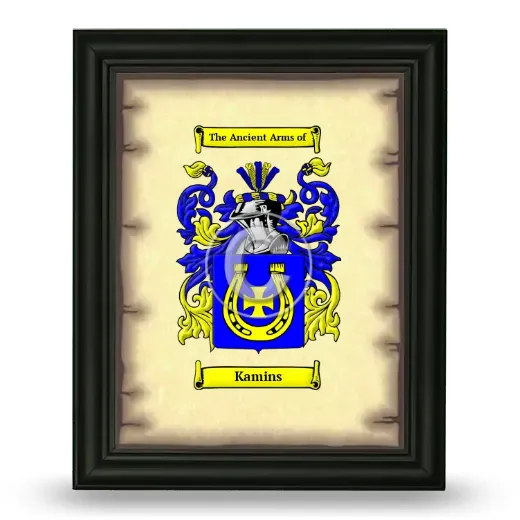Kamins Coat of Arms Framed - Black