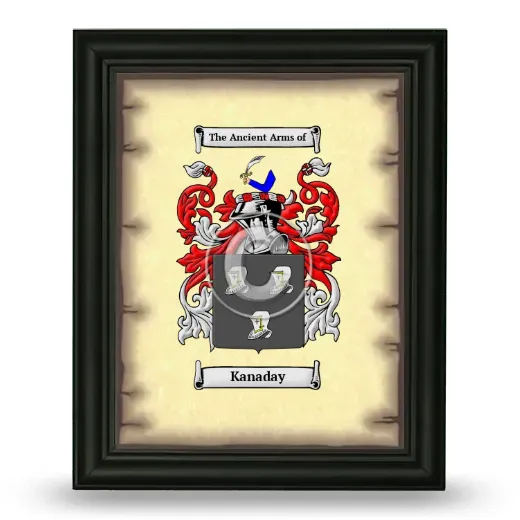 Kanaday Coat of Arms Framed - Black