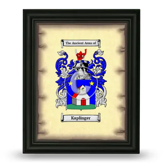 Kaplinger Coat of Arms Framed - Black