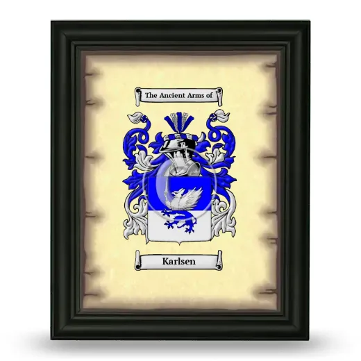 Karlsen Coat of Arms Framed - Black