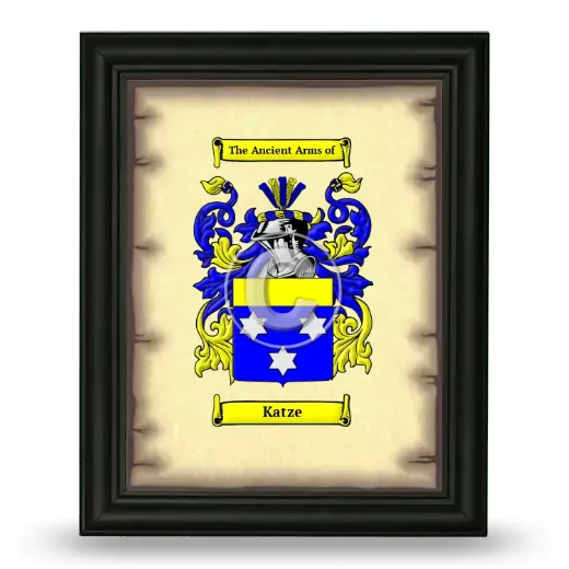 Katze Coat of Arms Framed - Black