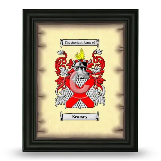 Kearsey Coat of Arms Framed - Black