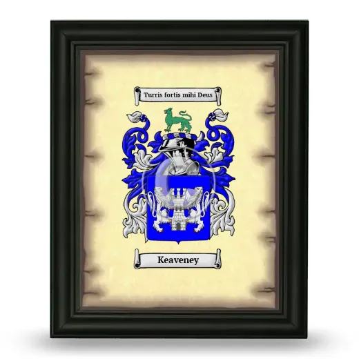 Keaveney Coat of Arms Framed - Black