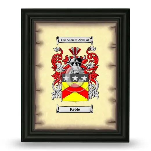 Keble Coat of Arms Framed - Black