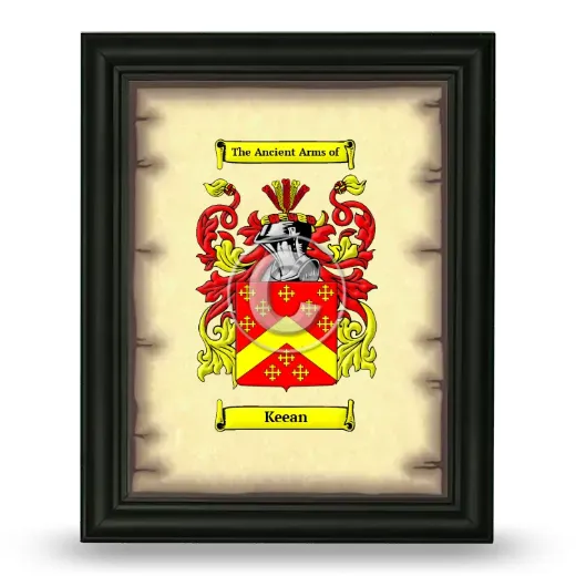 Keean Coat of Arms Framed - Black