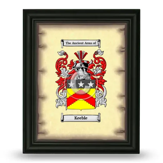 Keeble Coat of Arms Framed - Black
