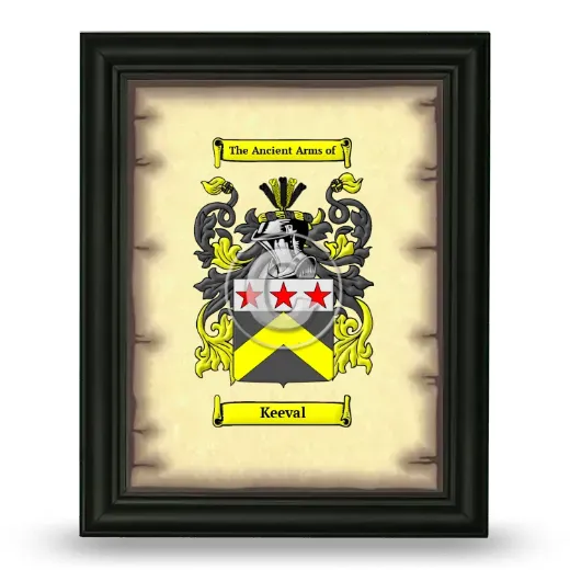 Keeval Coat of Arms Framed - Black