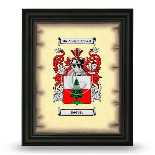 Keever Coat of Arms Framed - Black