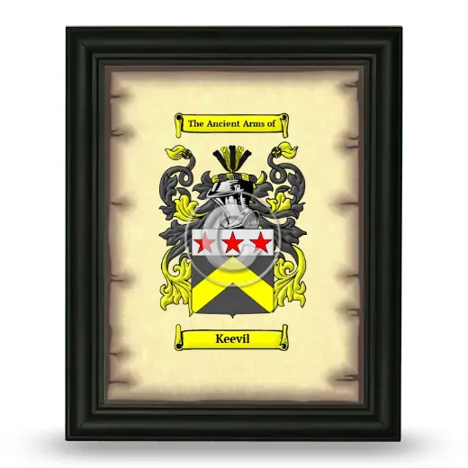 Keevil Coat of Arms Framed - Black