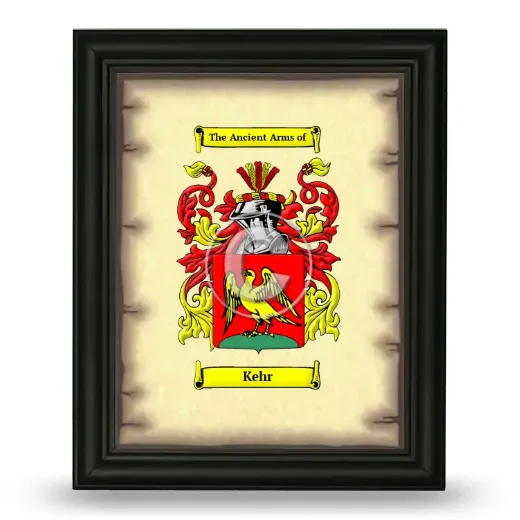 Kehr Coat of Arms Framed - Black