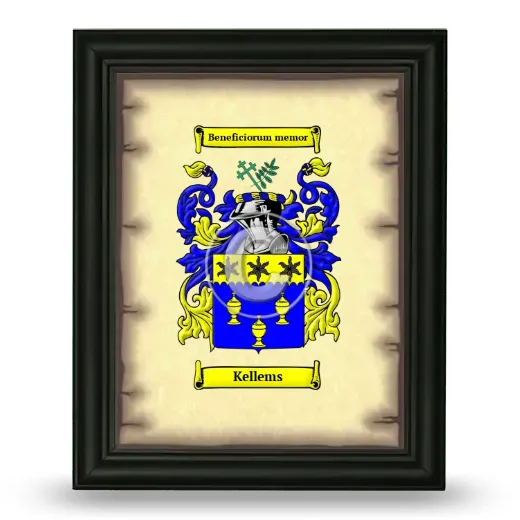 Kellems Coat of Arms Framed - Black