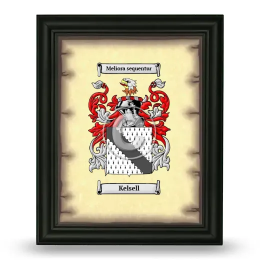 Kelsell Coat of Arms Framed - Black