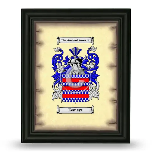 Kemeys Coat of Arms Framed - Black