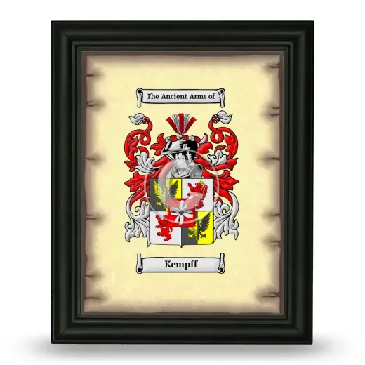 Kempff Coat of Arms Framed - Black