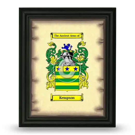 Kempson Coat of Arms Framed - Black