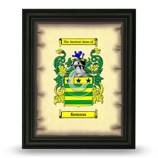 Kemson Coat of Arms Framed - Black