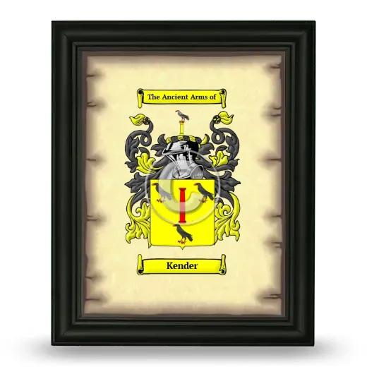 Kender Coat of Arms Framed - Black