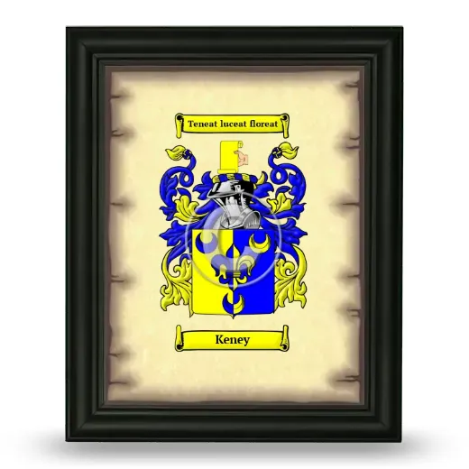 Keney Coat of Arms Framed - Black