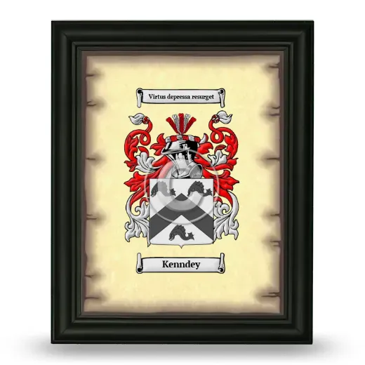 Kenndey Coat of Arms Framed - Black