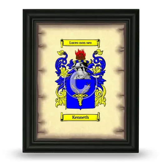 Kenneth Coat of Arms Framed - Black