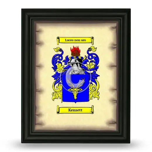 Kensett Coat of Arms Framed - Black