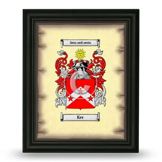 Ker Coat of Arms Framed - Black