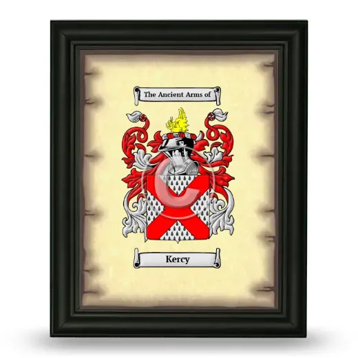 Kercy Coat of Arms Framed - Black