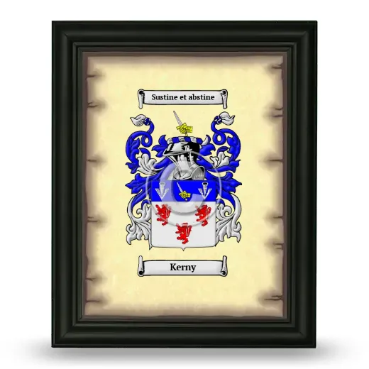 Kerny Coat of Arms Framed - Black