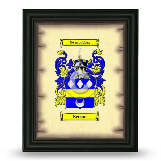 Kerson Coat of Arms Framed - Black