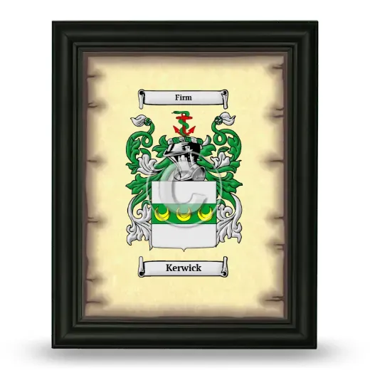 Kerwick Coat of Arms Framed - Black