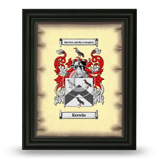 Kerwin Coat of Arms Framed - Black