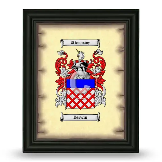 Kerwin Coat of Arms Framed - Black