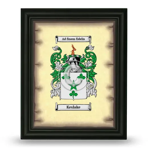 Keslake Coat of Arms Framed - Black