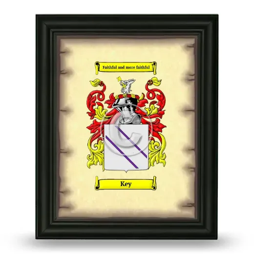 Key Coat of Arms Framed - Black