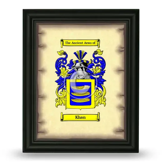 Khan Coat of Arms Framed - Black