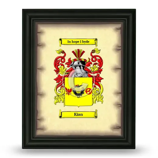 Kian Coat of Arms Framed - Black
