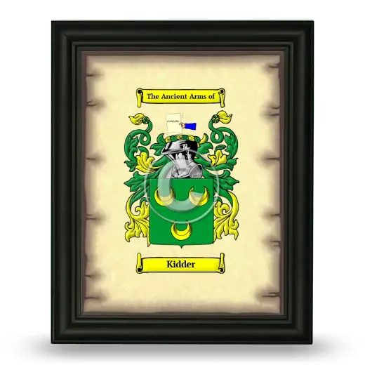 Kidder Coat of Arms Framed - Black