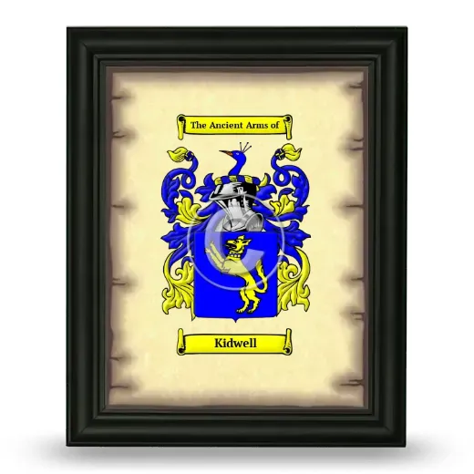 Kidwell Coat of Arms Framed - Black