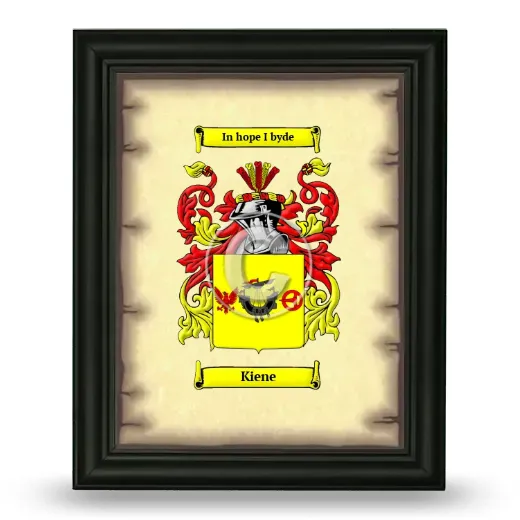 Kiene Coat of Arms Framed - Black