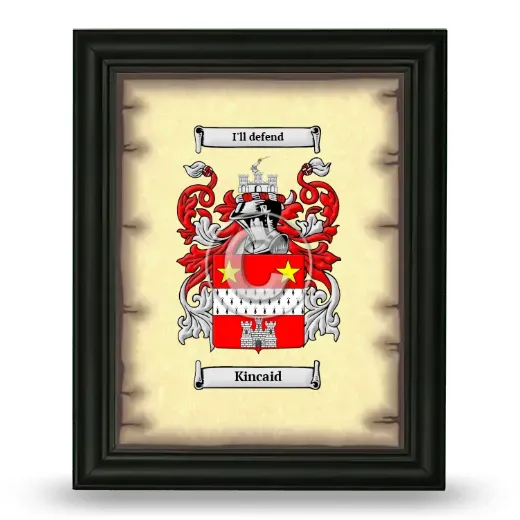 Kincaid Coat of Arms Framed - Black