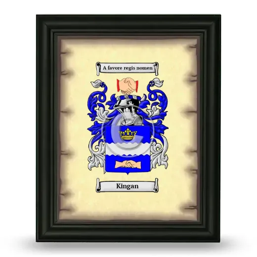 Kingan Coat of Arms Framed - Black