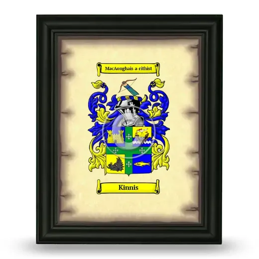 Kinnis Coat of Arms Framed - Black